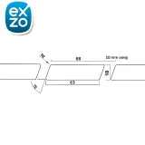 Miniatuur van Thermo ayous parallellogram - 1,8 cm dik