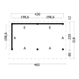 Miniatuur van Kapschuur 'Bergen L2' - Douglas - 4,65 x 3,18 m