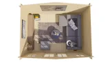 Miniatuur van Geïmpregneerd Vuren blokhut 'Juha' - 4 x 3 m
