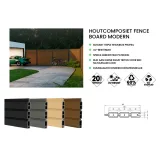 Miniatuur van Composiet Plankenscherm 'Modern Triple' - Ebony black