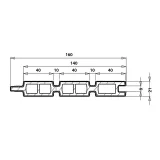 Miniatuur van Composiet Plankenscherm 'Modern Triple' - Ebony black