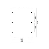 Miniatuur van Carport 'Lemmer' - Douglas - 4,5 x 6 m