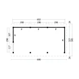 Miniatuur van Overkapping 'Hamar L6' - Douglas - 6,9 x 3,95 m
