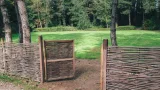 Miniatuur van Eiken Tuindeur met hazelaartakken