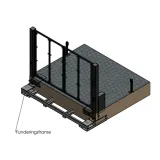 Miniatuur van Automatisch metalen poortkader - op funderingsframe