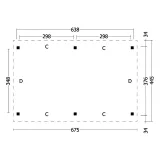 Miniatuur van Overkapping 'Hamar XL1' - Douglas - 6,75 x 4,45 m