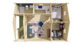 Miniatuur van Houten woning 'Kay' - Vuren - 5,95 x 8 m