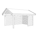 Miniatuur van Overkapping 'Autriche' -  Vuren - 4,8 x 3,5 m