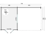 Miniatuur van Poolhouse Blokhut 'Anton' - 7 x 4 m