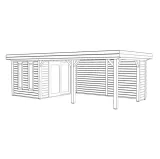 Miniatuur van Poolhouse 'Cherry Park' - Vuren - 7,2 x 3,5 m