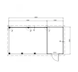 Miniatuur van Poolhouse 'Coral Woods' - Vuren - 6 x 3 m