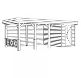 Miniatuur van Poolhouse 'Coral Woods' - Vuren - 6 x 3 m