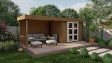 Miniatuur van Poolhouse Blokhut 'Maja' - 6,4 x 2,4 m