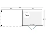 Miniatuur van Poolhouse Blokhut 'Maja' - 6,4 x 2,4 m