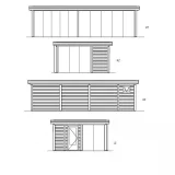Miniatuur van Poolhouse 'Porta Del Mar' - Vuren - 8,5 x 4,3 m
