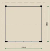 Miniatuur van Poolhouse 'Beerze' - Vuren - 3,5 x 3,5 m
