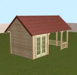 Miniatuur van Tuinhuis met overkapping 'Sabie' - Lariks - 6 x 3,2 m