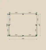 Miniatuur van Poolhouse 'Ceres' - Vuren steigerhout - 4,8 x 3,8 m