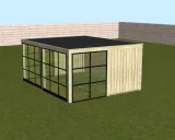 Miniatuur van Poolhouse 'Ceres' - Vuren steigerhout - 4,8 x 3,8 m