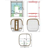 Miniatuur van Vuren Sauna Cube - 2,19 x 2,86 m