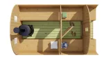 Miniatuur van Thermowood Saunabarrel - dia 2,05 x 3,5 m