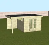 Miniatuur van Tuinhuis met overkapping 'Daan' - Vuren - 4,8 x 3 m