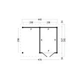 Miniatuur van Tuinhuis met overkapping 'Hamar' - Douglas - 4,78 x 3,95 m
