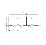 Miniatuur van Tuinhuis met overkapping 'Liam' - Vuren - 6 x 3 m