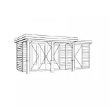 Miniatuur van Tuinhuis met overkapping 'Liam' - Vuren - 6 x 3 m
