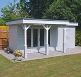 Miniatuur van Tuinhuis met overkapping 'Liam' - Vuren - 6 x 3 m