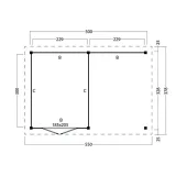 Miniatuur van Tuinhuis met overkapping 'Odense' - Red Class Wood - 5,5 x 3,8 m
