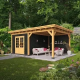 Miniatuur van Tuinhuis met overkapping 'Odense' - Red Class Wood - 5,5 x 3,8 m