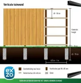 Miniatuur van Tuinwand Thermowood - Effen verticaal 2 cm