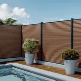 Miniatuur van Composiet Plankenscherm 'Modern Triple L' - Teak