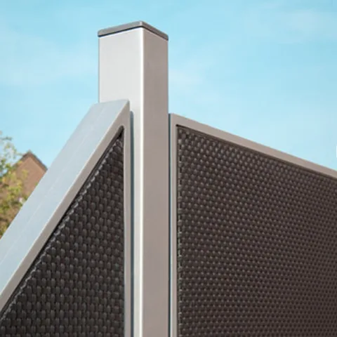 Aluminium paal 'Weave' - Zilver