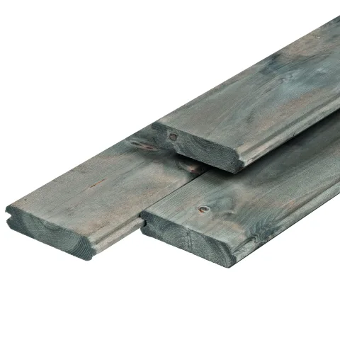 Grijs geïmpregneerd grenen blokhutplank - 11 cm breed