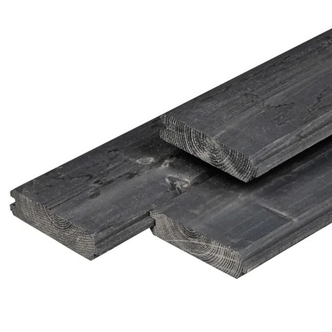 Zwart geïmpregneerd grenen blokhutplank - 2,8 cm dik
