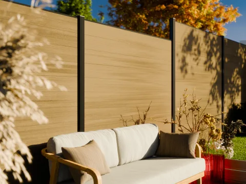 Composiet plankenscherm 'Premium' - Cedar