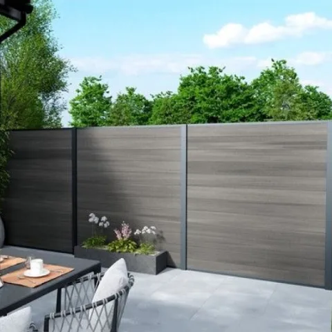 Composiet Plankenscherm 'Premium' - Dark grey