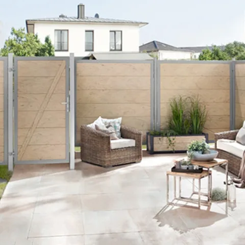 Composiet Tuinscherm 'Alu-Design' - Zand