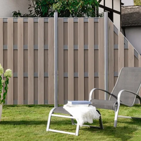 Composiet Tuinscherm 'Jumbo Alu-Design' - Zand