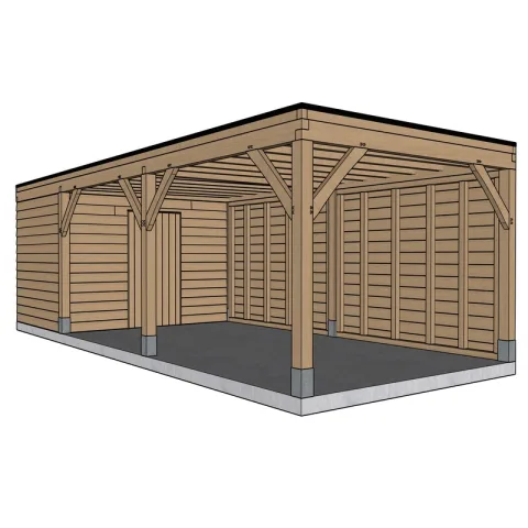 Carport/Berging 'Catus' - 3,3 x 8,24 m