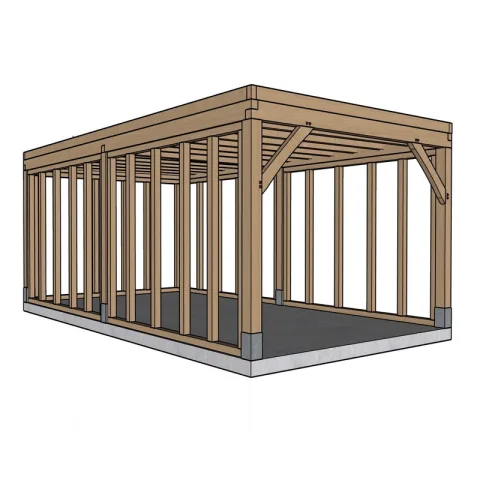 Eiken gebinte 'Albas' - 3,3 x 6 m