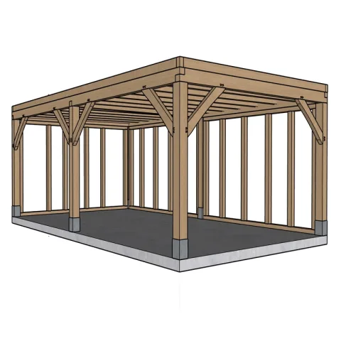 Eiken Gebinte 'Assier' - 3,3 x 6 m