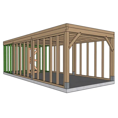 Gebinte met overkapping 'Ussel' - 3,3 x 8,24 m