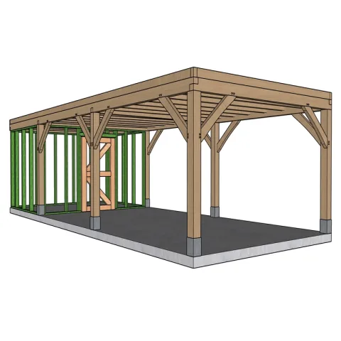 Gebinte met overkapping 'Uzech' - 3,3 x 8,24 m