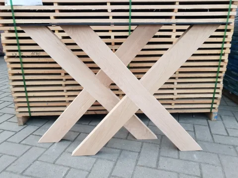 Eiken X (tafel)onderstel - massief/rustiek