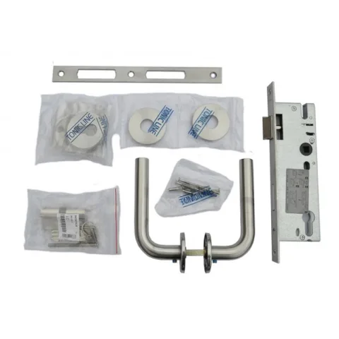 Inox klinkstel met cilinderslot