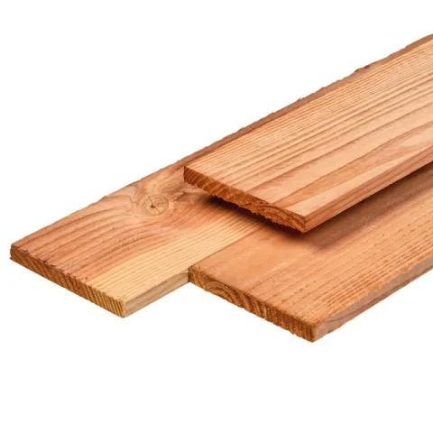 Lariks/Douglas plank - 1,6 cm dik - fijnbezaagd