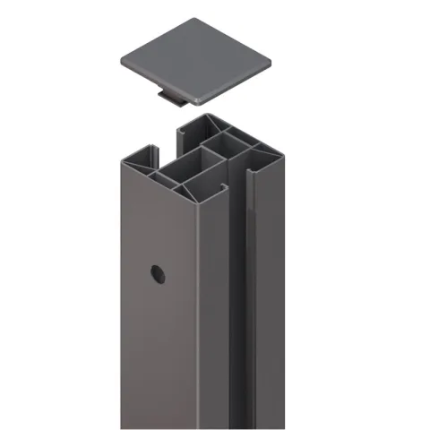 Metalen Gleufpaal 'Luxe' - Antraciet/zilver